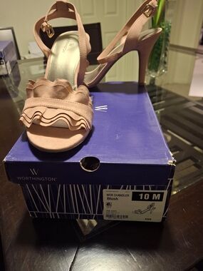 Worthington Pink Ruffle Slingback Heels